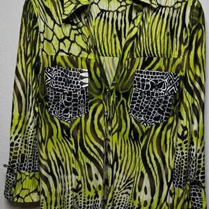 Y2K Mesmerize Animal Print Blouse Size Medium